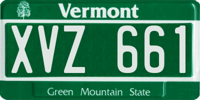 VT license plate XVZ661