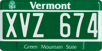 VT license plate XVZ674