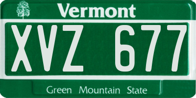 VT license plate XVZ677