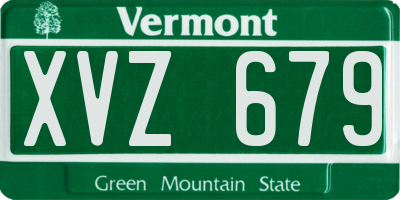 VT license plate XVZ679