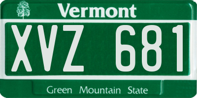 VT license plate XVZ681