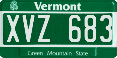 VT license plate XVZ683