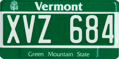 VT license plate XVZ684