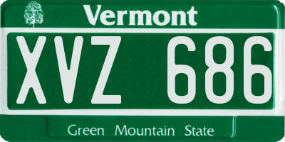 VT license plate XVZ686