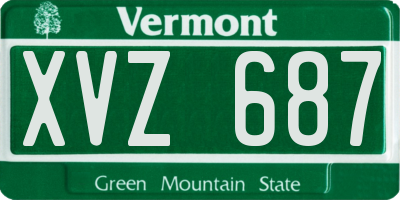 VT license plate XVZ687