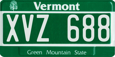 VT license plate XVZ688