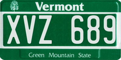 VT license plate XVZ689