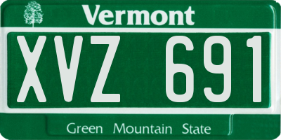 VT license plate XVZ691
