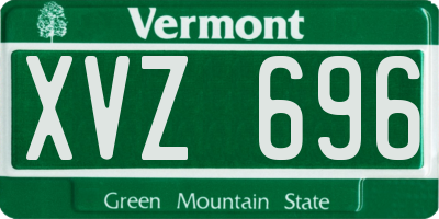 VT license plate XVZ696