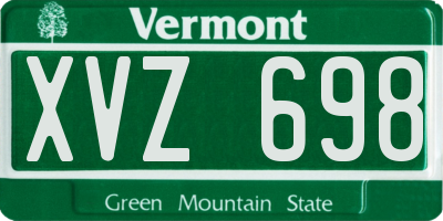 VT license plate XVZ698