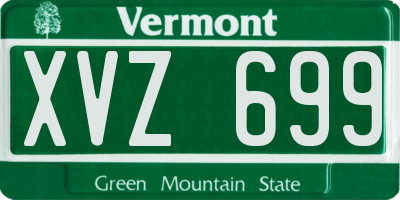 VT license plate XVZ699