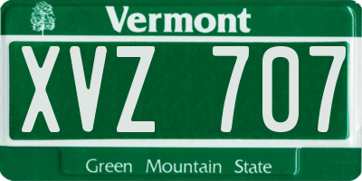 VT license plate XVZ707