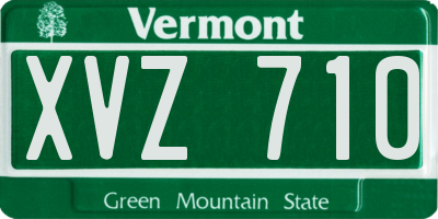 VT license plate XVZ710