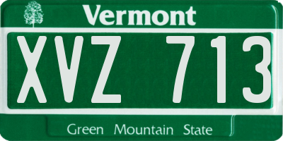 VT license plate XVZ713