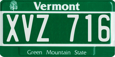 VT license plate XVZ716