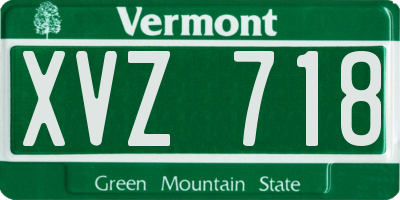 VT license plate XVZ718