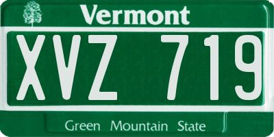 VT license plate XVZ719