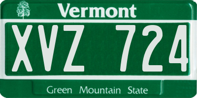 VT license plate XVZ724
