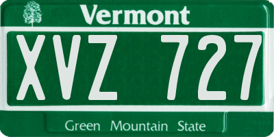 VT license plate XVZ727