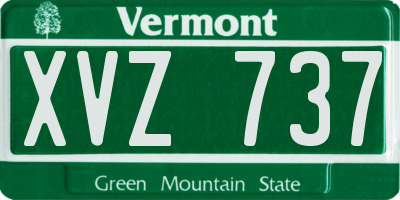 VT license plate XVZ737