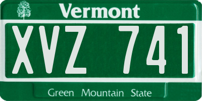 VT license plate XVZ741