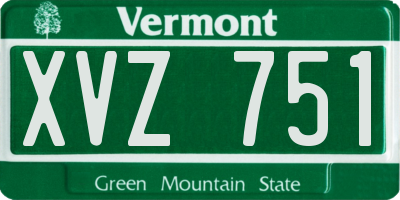 VT license plate XVZ751