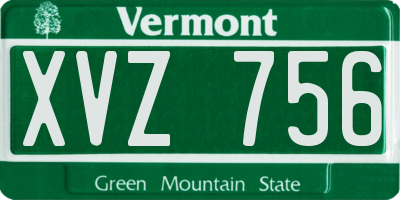 VT license plate XVZ756