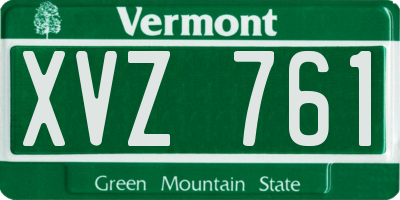 VT license plate XVZ761