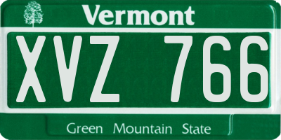 VT license plate XVZ766