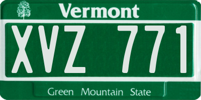 VT license plate XVZ771