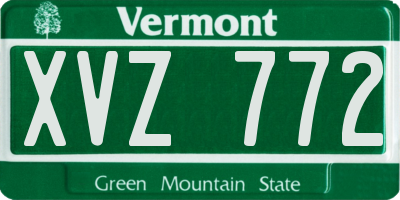 VT license plate XVZ772