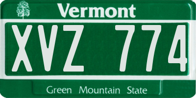 VT license plate XVZ774