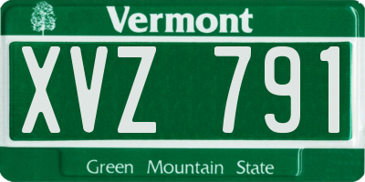 VT license plate XVZ791