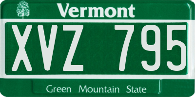 VT license plate XVZ795