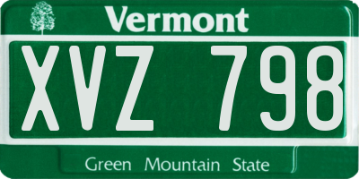 VT license plate XVZ798
