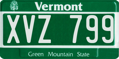 VT license plate XVZ799