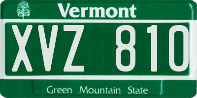 VT license plate XVZ810