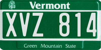 VT license plate XVZ814