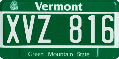 VT license plate XVZ816