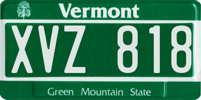 VT license plate XVZ818