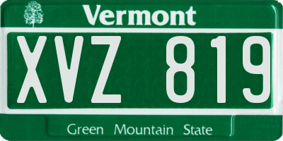 VT license plate XVZ819