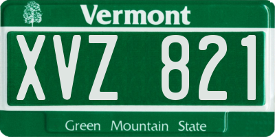 VT license plate XVZ821