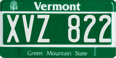 VT license plate XVZ822