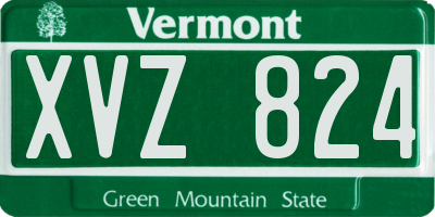 VT license plate XVZ824