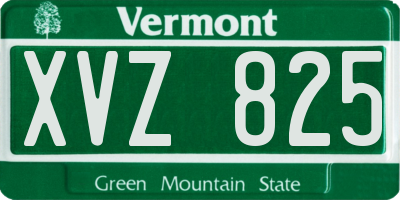 VT license plate XVZ825
