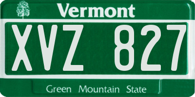 VT license plate XVZ827