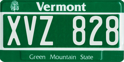 VT license plate XVZ828