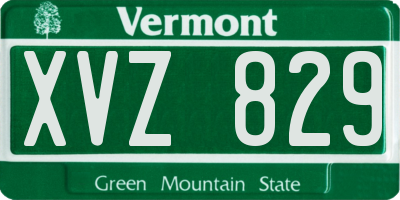 VT license plate XVZ829