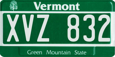 VT license plate XVZ832