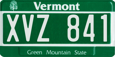 VT license plate XVZ841